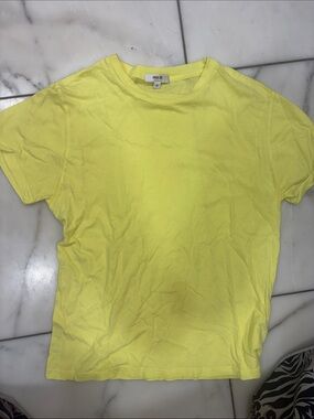 Agolde Neon Yellow Crewneck Tee